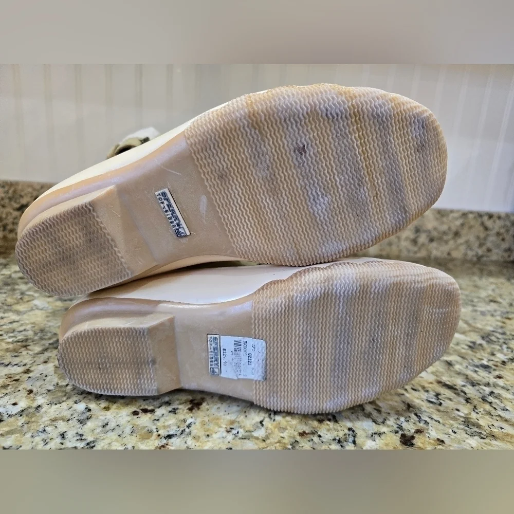 Women’s Sperry J. Crew Shearwater Duck Boots 100% Wool Lining Size 9 Ivory